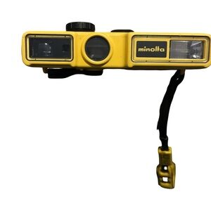 Minolta Waterproof vintage Rugged camera bold yellow with large controls 1980